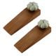 2 Pieces Washed Green Crackle Ceramic Melon Wooden Door Stopper